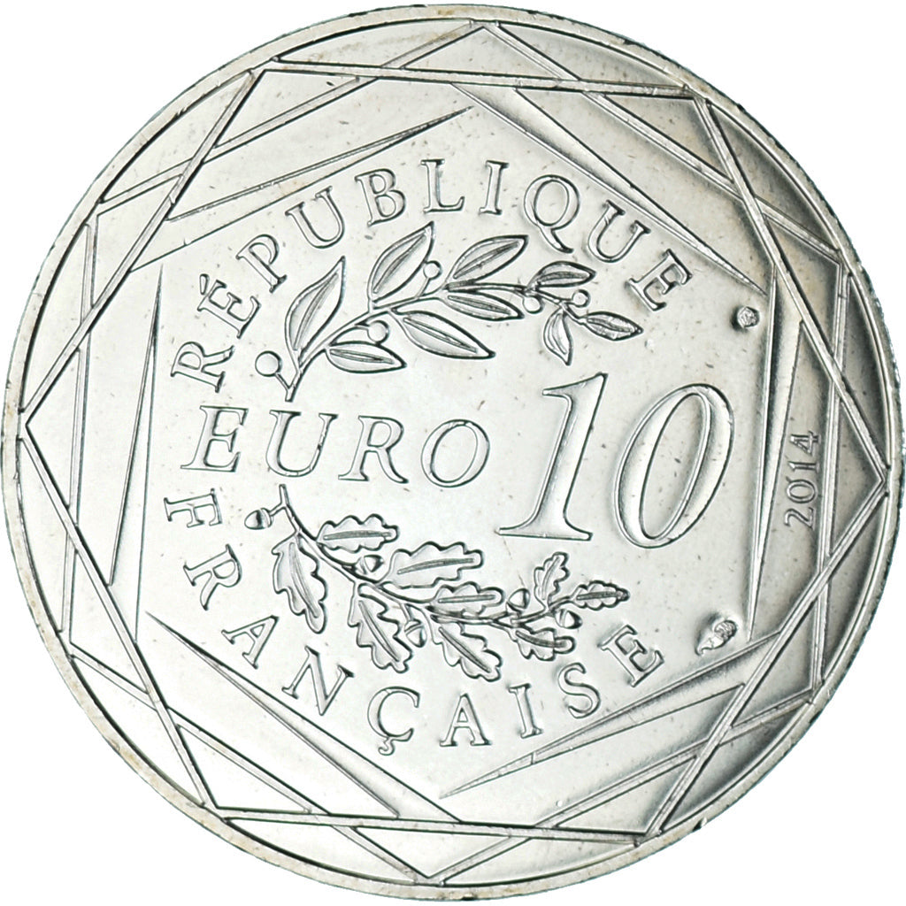 Francja, 10 Euro, 2014, Monnaie de Paris, Sempé Fraternité Été, MS(64)