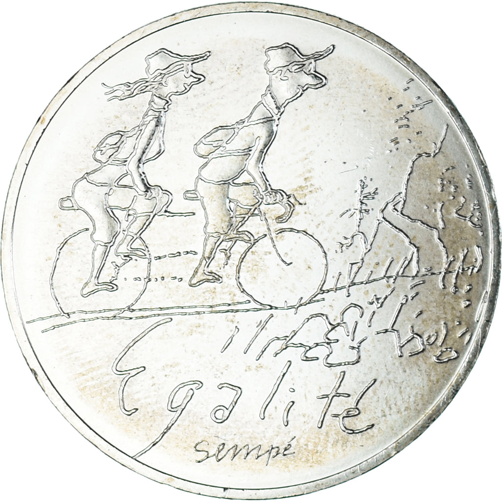 França, 10 Euro, 2014, Sempé Égalité Printemps, MS(63), Prata