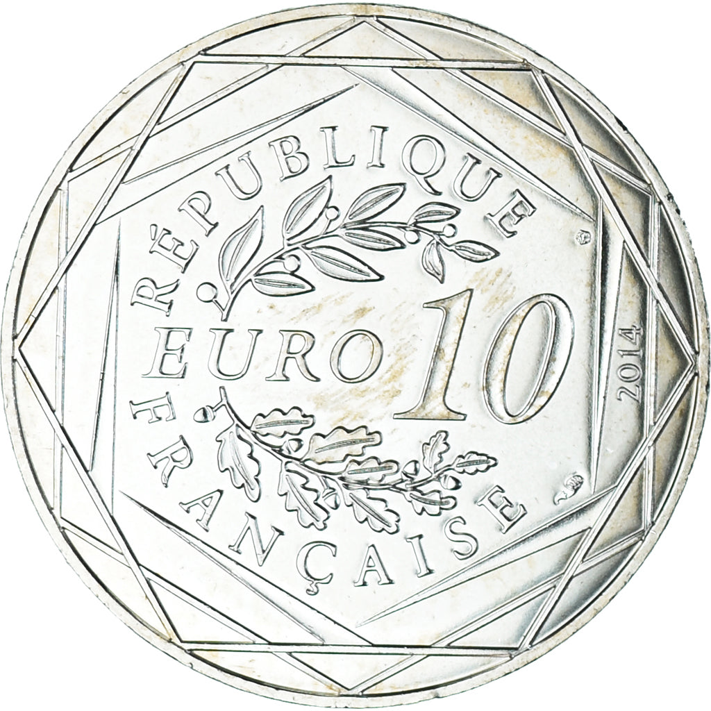 França, 10 Euro, 2014, Sempé Égalité Printemps, MS(63), Prata