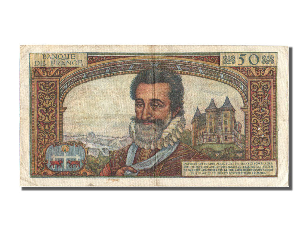 Banknot, Francja, 50 Nouveaux Francs, Henri IV, 1959, 1959-03-05, EF(40-45)