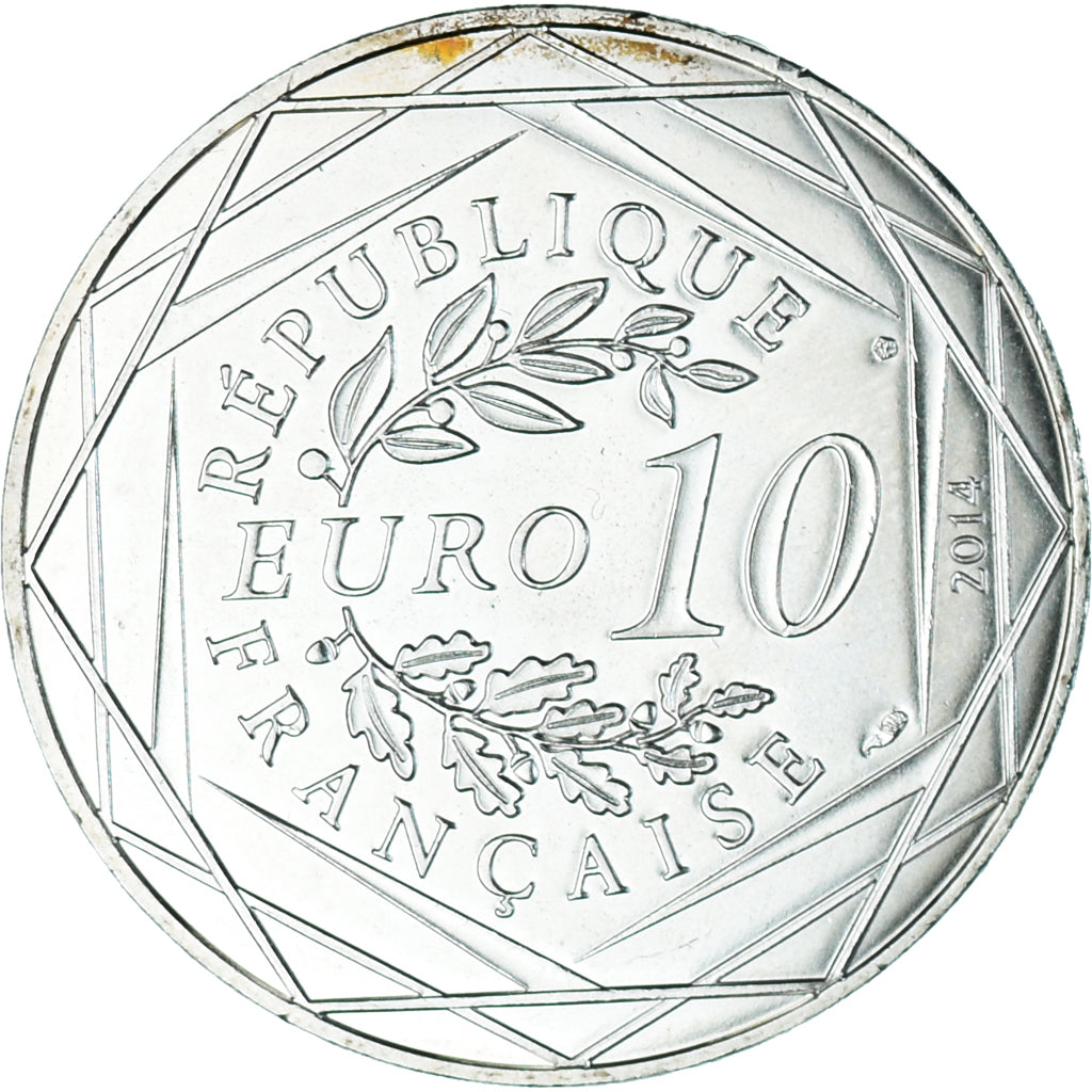 França, 10 Euro, 2014, Sempé Liberté Été, MS(60-62), Prata