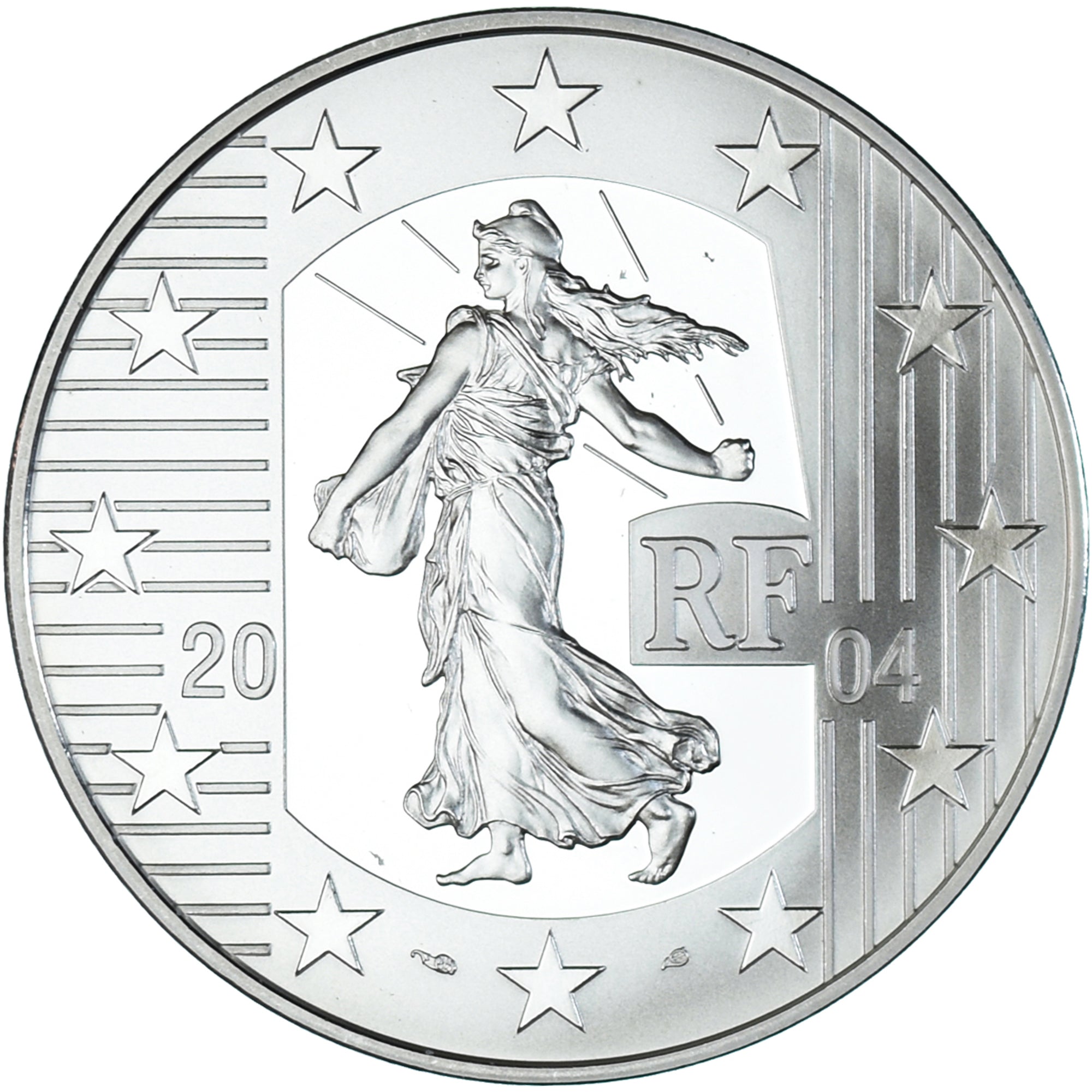 Frankreich, 1-1/2 Euro, 2004, Marianne, STGL, Silber