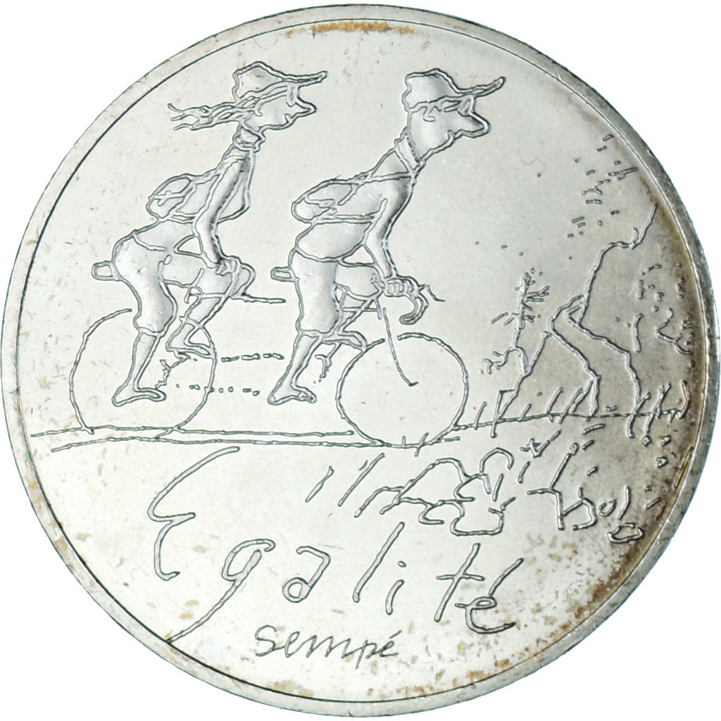 França, 10 Euro, 2014, Sempé Égalité Printemps, MS(63), Prata