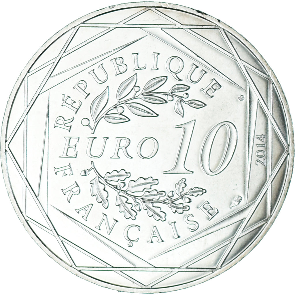 França, 10 Euro, 2014, Sempé Égalité Printemps, MS(63), Prata