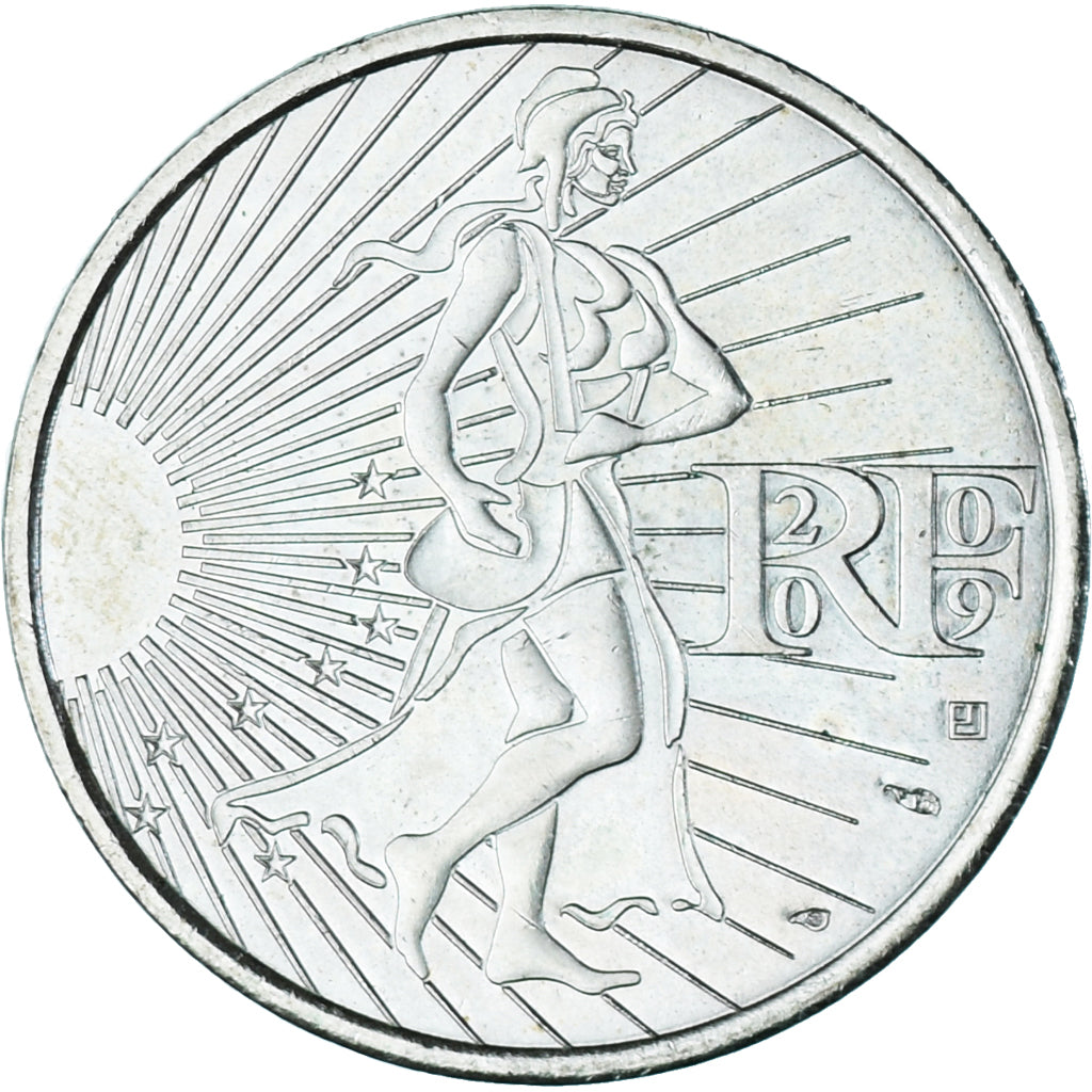 France, 10 Euro, 2009, Semeuse, MS(64), Silver, KM:1580