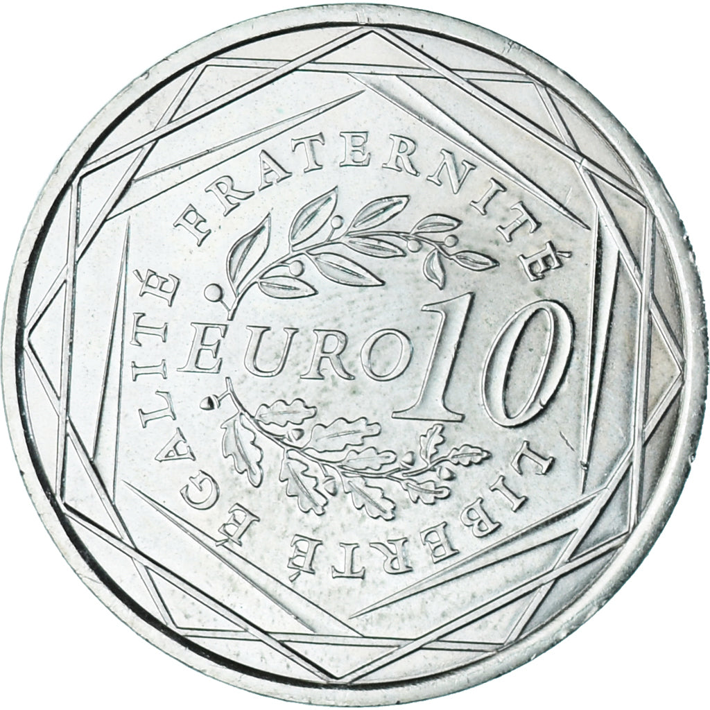 France, 10 Euro, 2009, Semeuse, MS(64), Silver, KM:1580