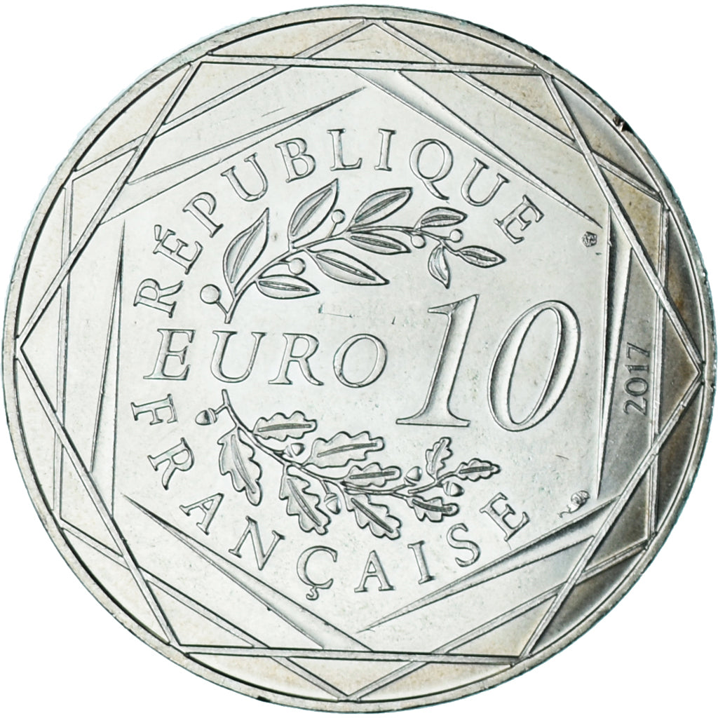 France, 10 Euro, 2017, Jean Paul Gaultier, MS(63), Silver