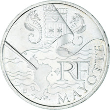 France, 10 Euro, 2011, Mayotte, MS(63), Silver