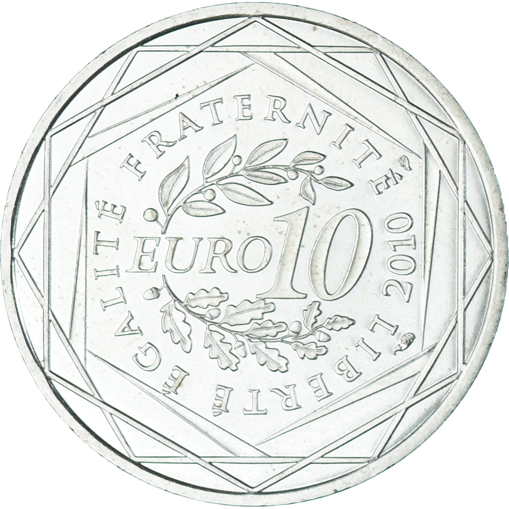 France, 10 Euro, 2010, Picardie, MS(63), Silver