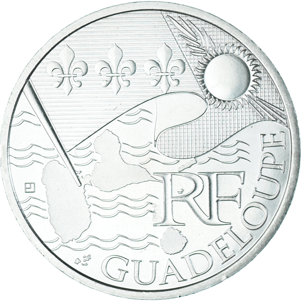 France, 10 Euro, 2010, Guadeloupe, SPL+, Argent