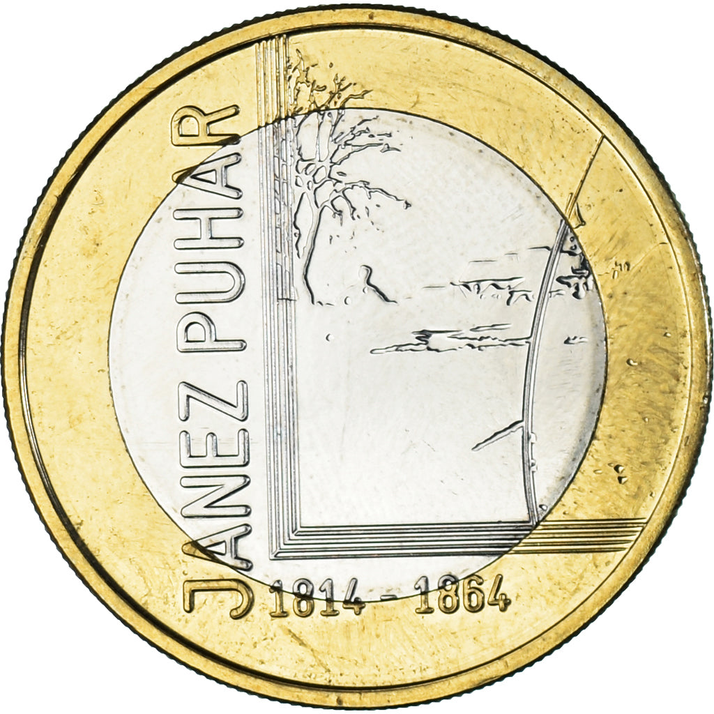 Slovenia, 3 Euro, 2014, MS(63), Bi-Metallic