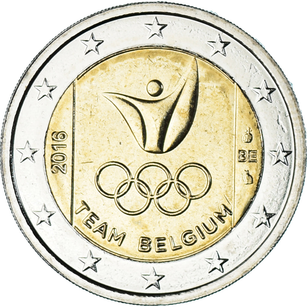 Belgium, 2 Euro, 2016, Jeux olympiques de Rio, MS(65-70), Bi-Metallic