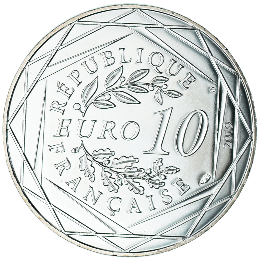 France, 10 Euro, Pièces d'Histoire, 2019, Les Templiers, MS(65-70), Silver