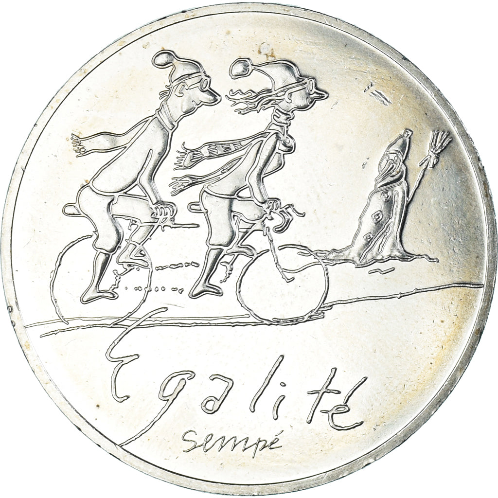 France, 10 Euro, 2014, Sempé Égalité Hiver, MS(63), Silver