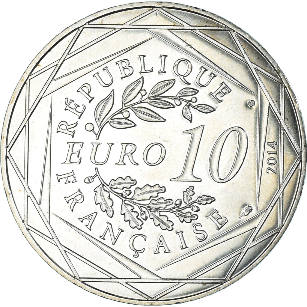 France, 10 Euro, 2014, Sempé Liberté Printemps, SUP, Argent