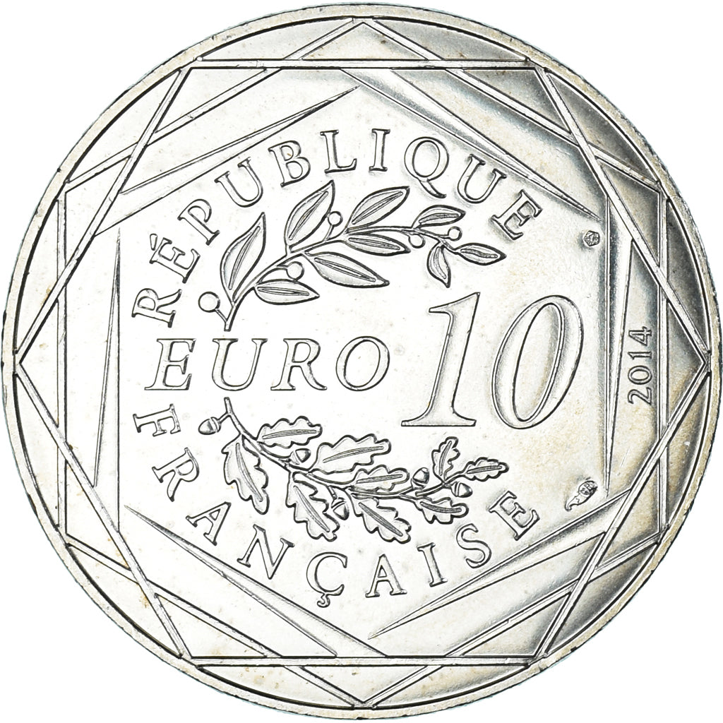 France, 10 Euro, 2014, Sempé Égalité Printemps, MS(63), Silver