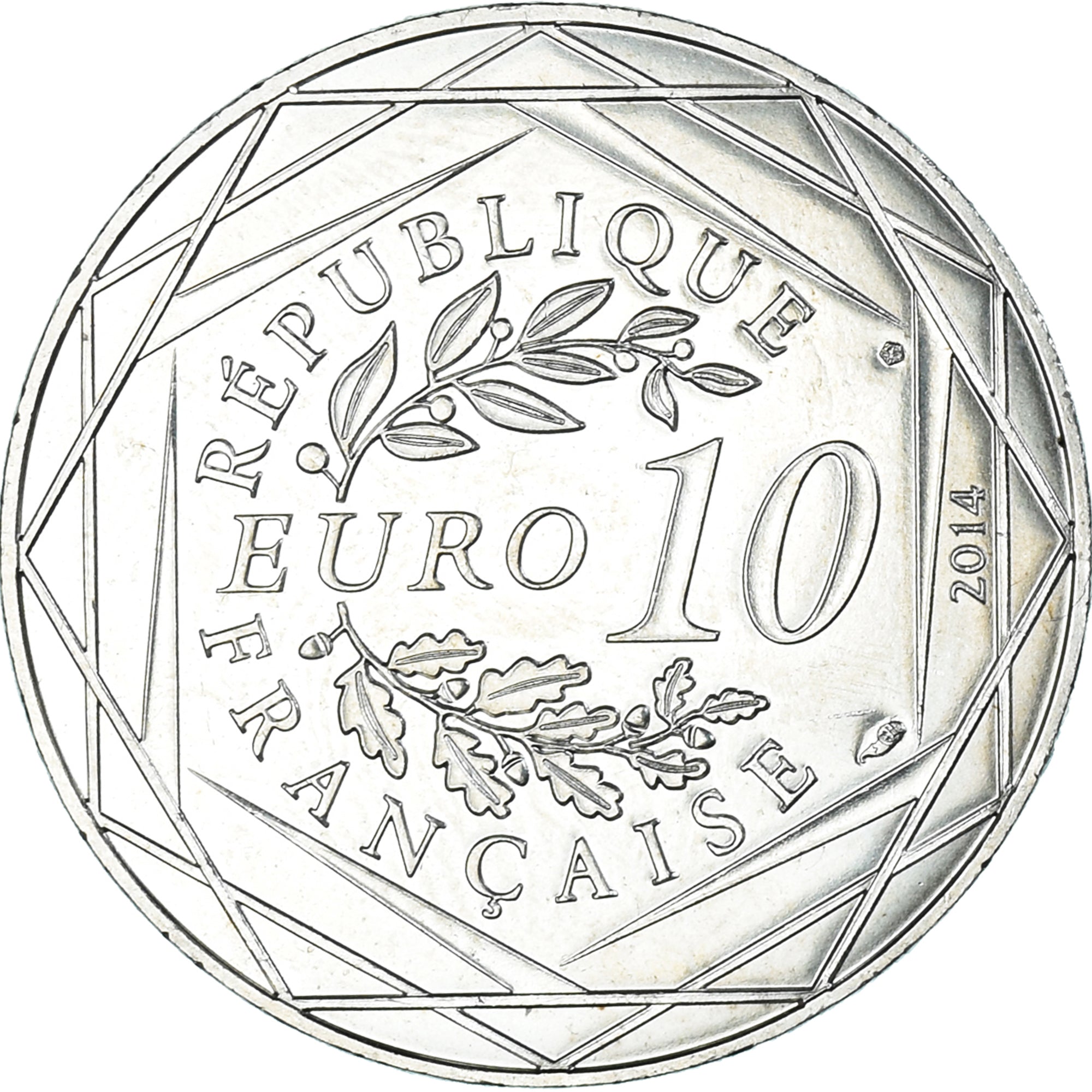 Francia, 10 Euro, 2014, Sempé Fraternité Printemps, MBC+, Plata