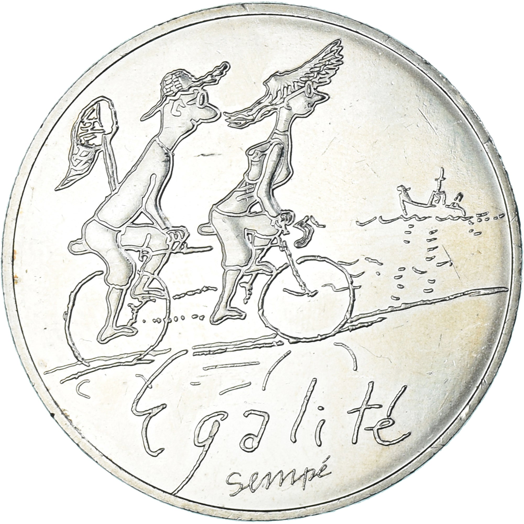 França, 10 Euro, 2014, Sempé Égalité Été, MS(63), Prata