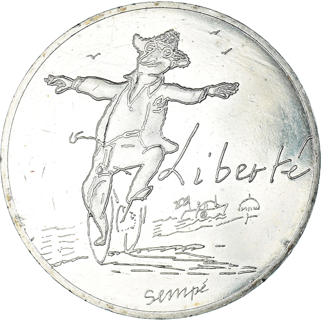 France, 10 Euro, 2014, Sempé Liberté Été, MS(63), Silver