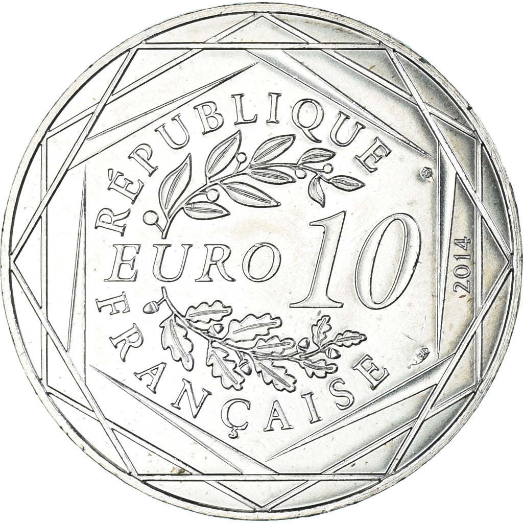 France, 10 Euro, 2014, Sempé Liberté Été, MS(63), Silver