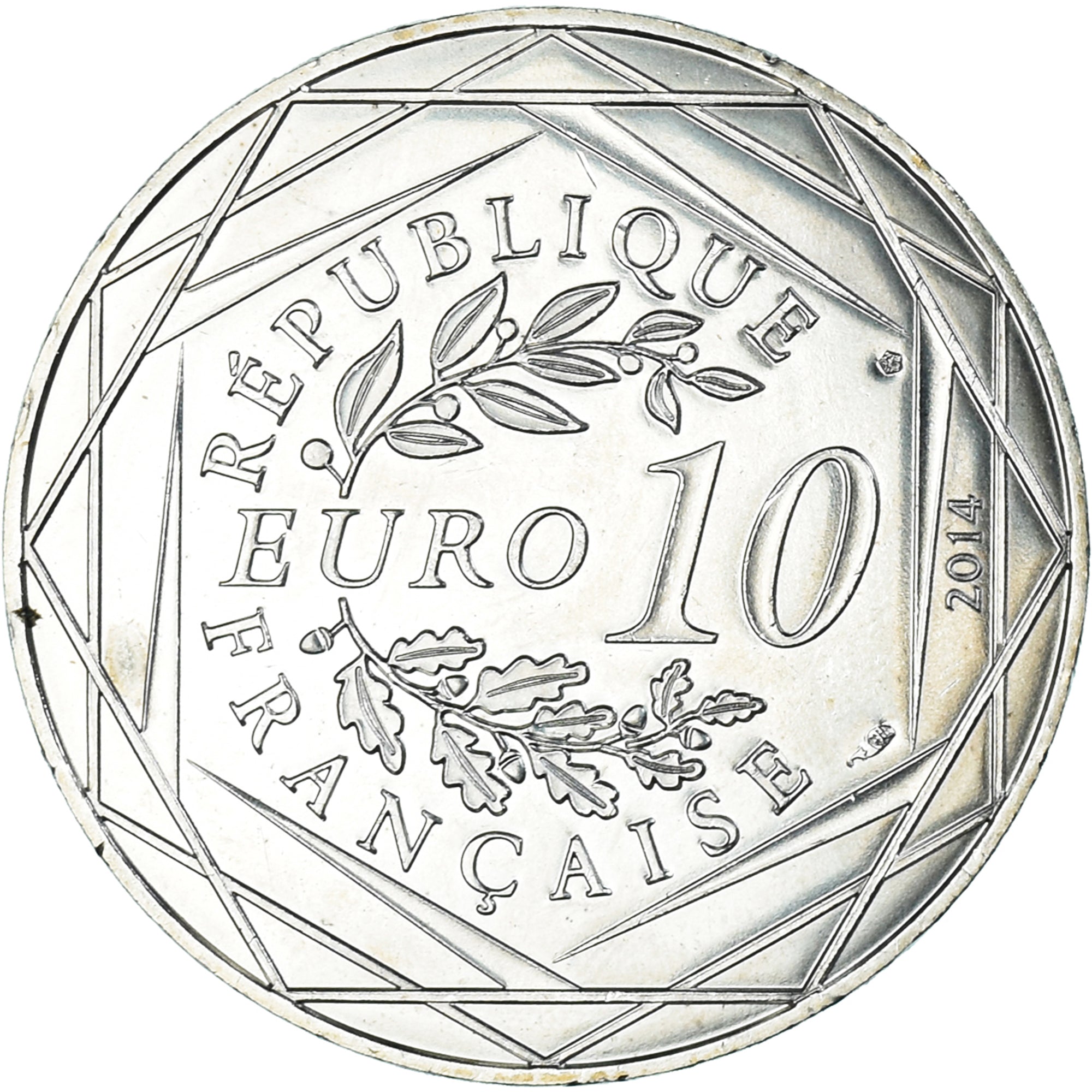 France, 10 Euro, 2014, Sempé Egalité Automne, MS(64), Silver