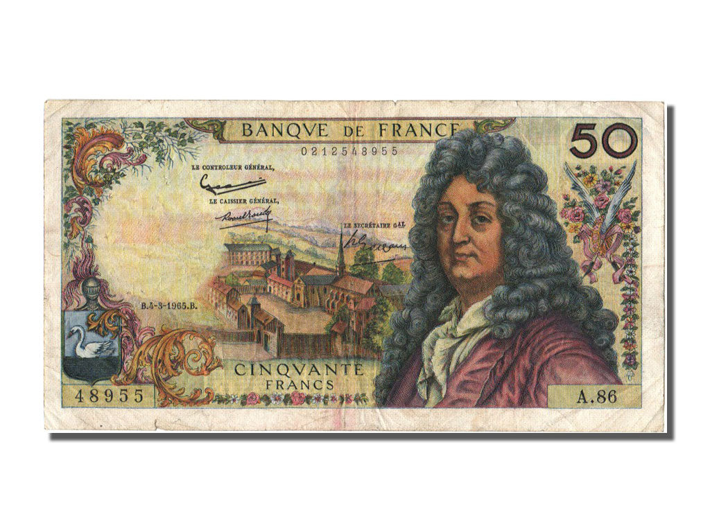 Francia, 50 Francs, 50 F 1962-1976 ''Racine'', 1965, KM:148a, 1965-03-04, MB+...