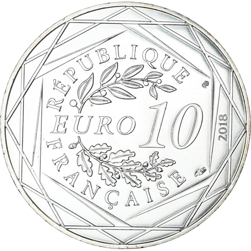 France, 10 Euro, 2018, Mickey Nouvelle Vague, MS(65-70), Silver