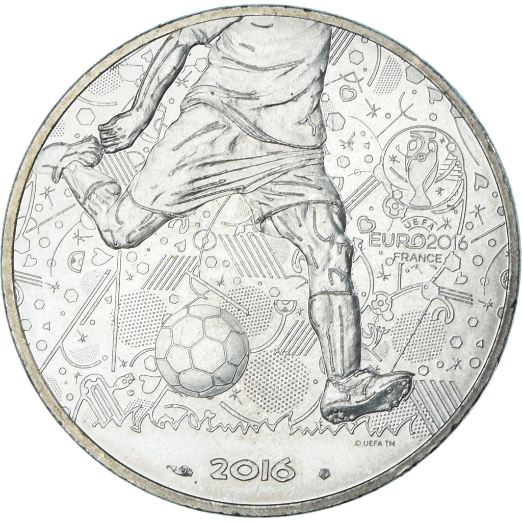 France, 10 Euro, 2016, Paris, UEFA Euro 2016, MS(63), Silver