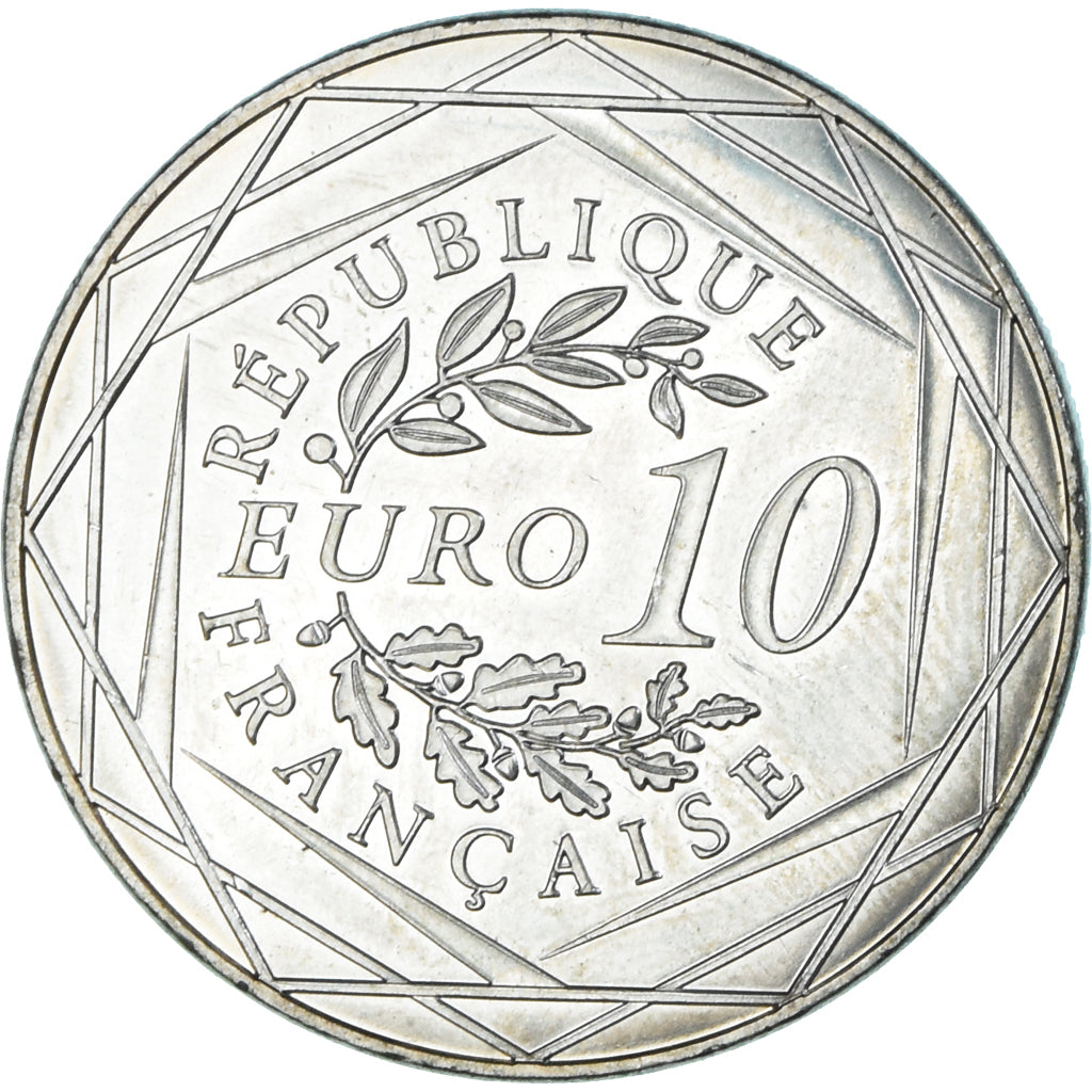 France, 10 Euro, 2016, Paris, UEFA Euro 2016, MS(63), Silver