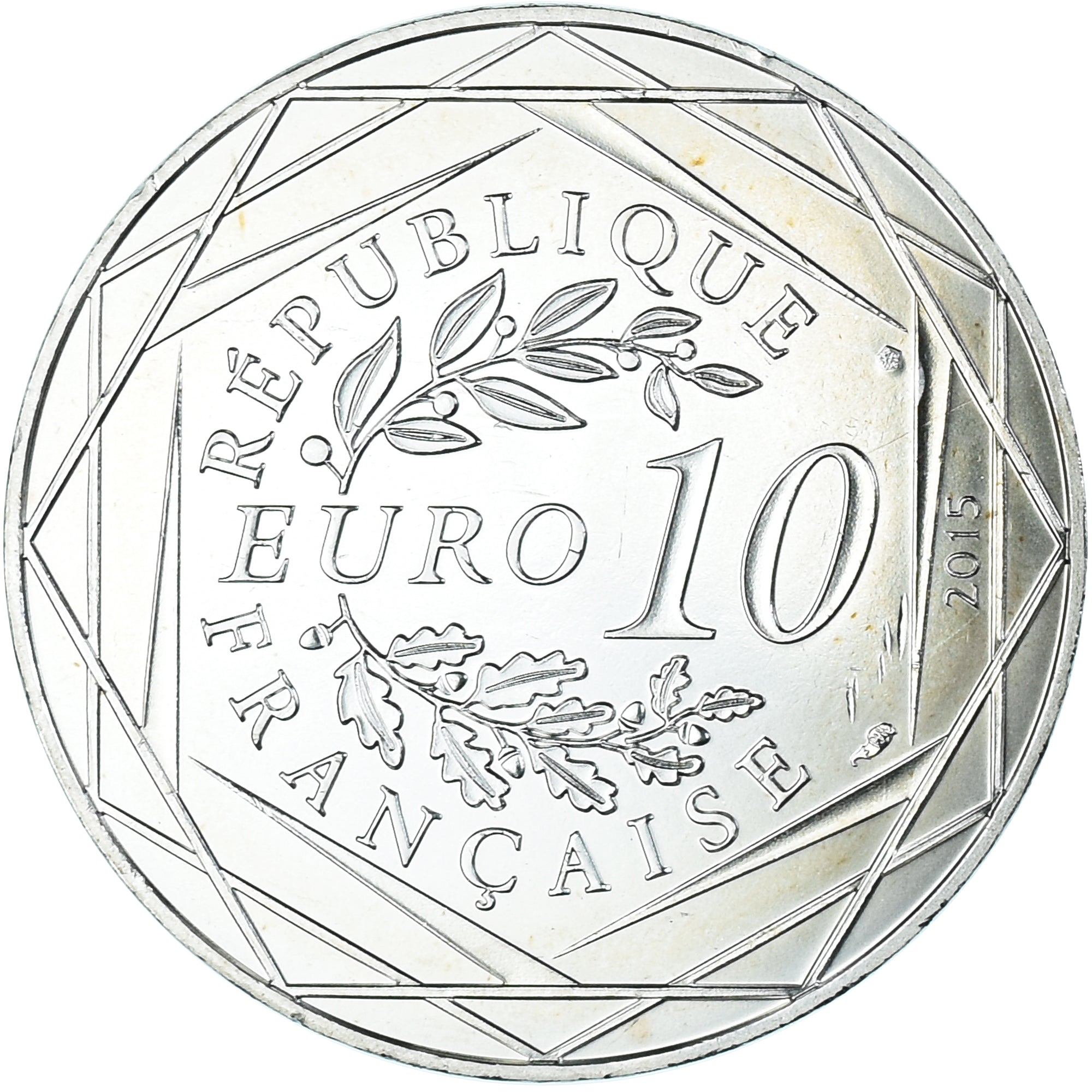France, 10 Euro, Astérix - Égalité, 2015, MS(60-62), Silver