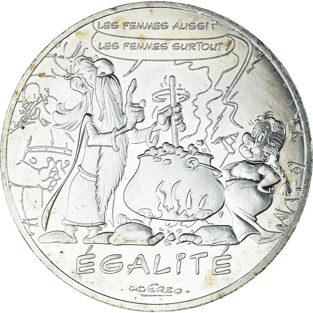 France, 10 Euro, Astérix - Égalité, 2015, Monnaie de Paris, MS(60-62), Silver