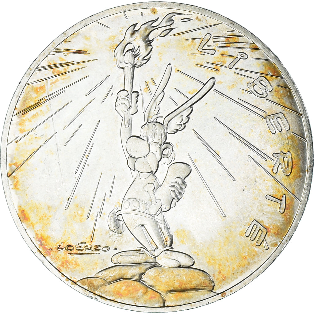 France, 10 Euro, Astérix - Liberté, 2015, MS(63), Silver