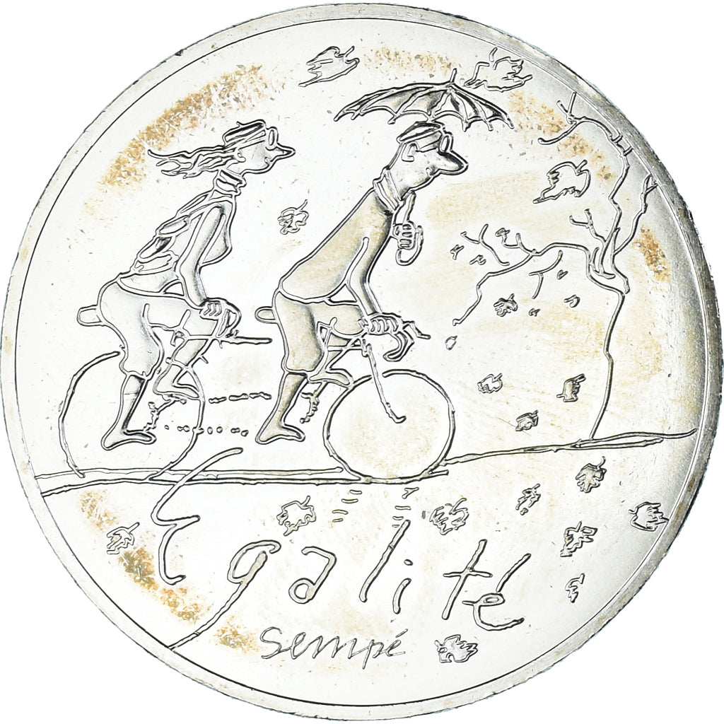 Francia, 10 Euro, 2014, Paris, Sempé Egalité Automne, SC, Plata