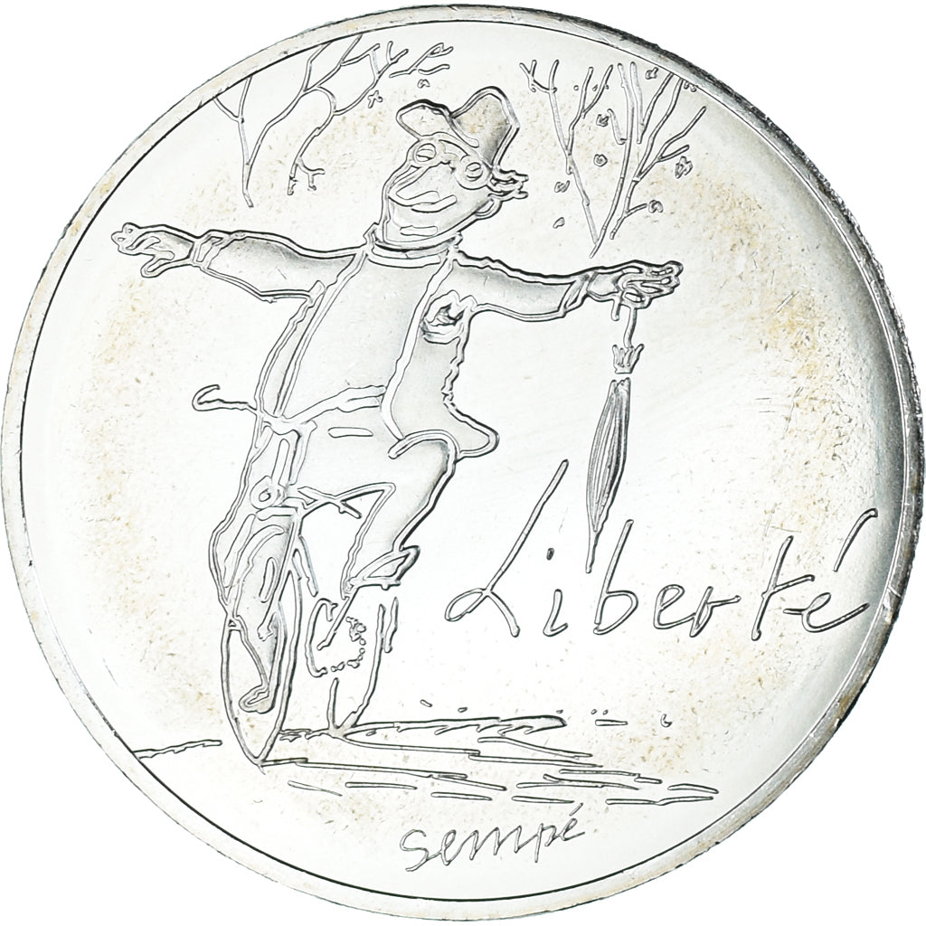 France, 10 Euro, 2014, Monnaie de Paris, Liberté Automne Sempé, MS(64), Silver