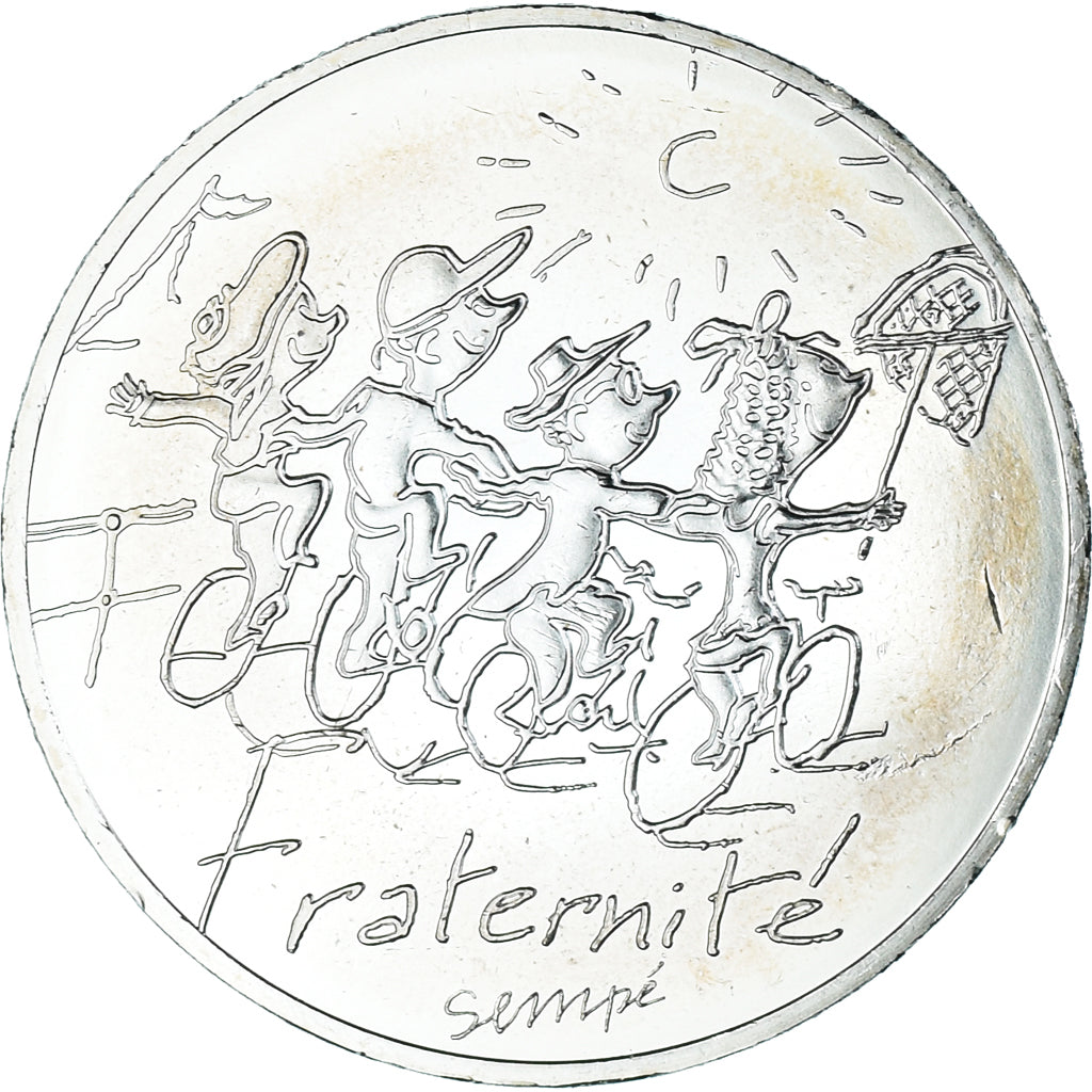France, 10 Euro, 2014, Monnaie de Paris, Sempé Fraternité Été, FDC, Argent