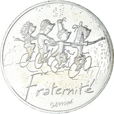 France, 10 Euro, 2014, Sempé Fraternité Printemps, MS(65-70), Silver
