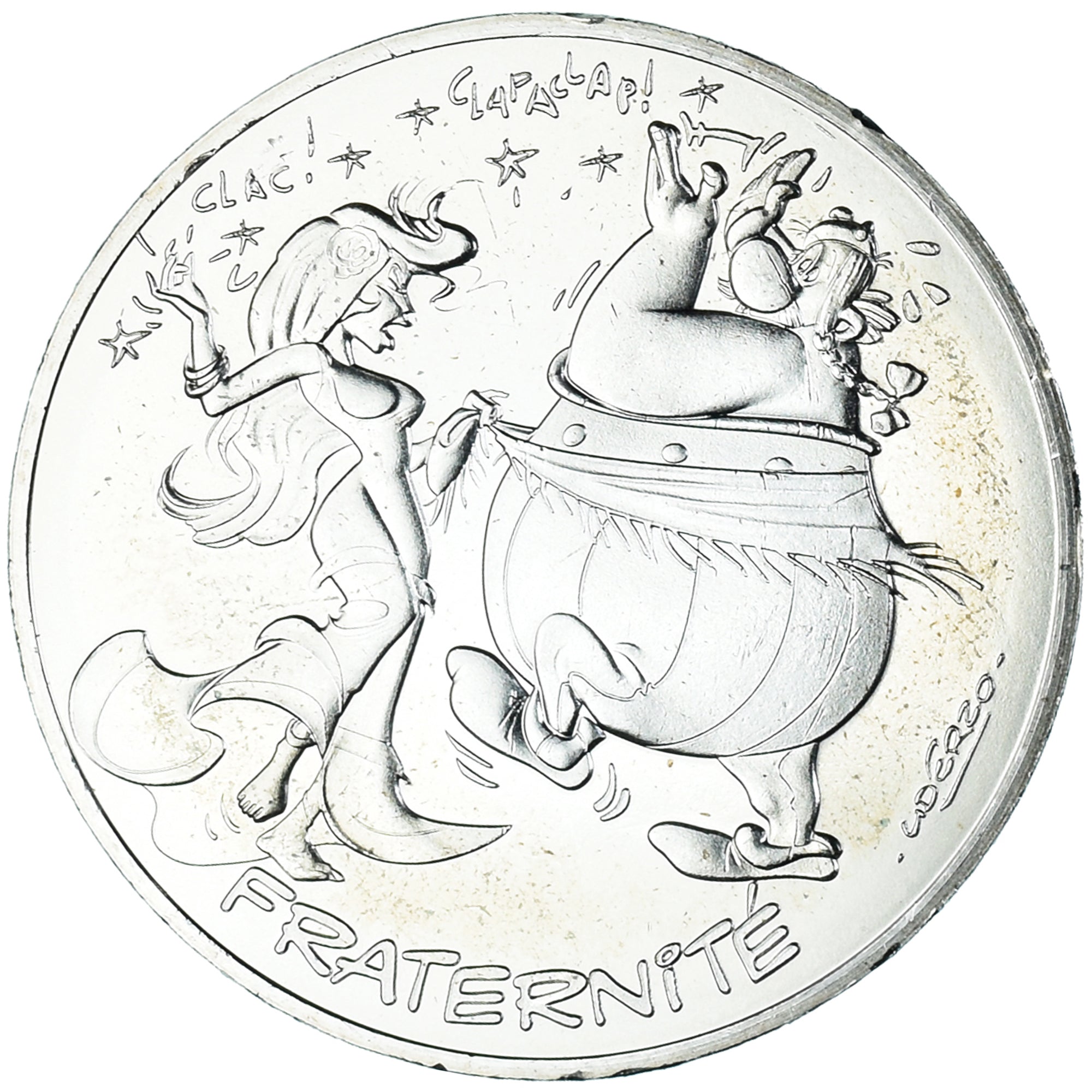 France, 10 Euro, 2015, Monnaie de Paris, Asterix - Fraternité, MS(64), Silver