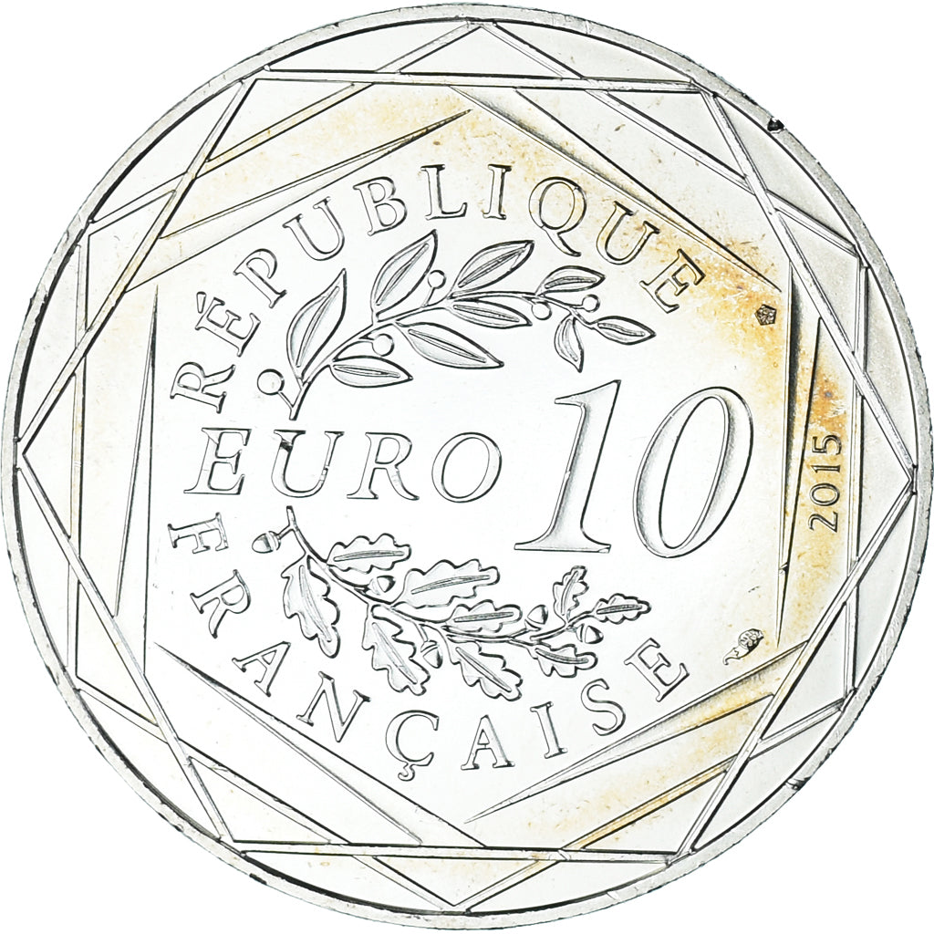 Francia, 10 Euro, 2015, Monnaie de Paris, Asterix - Fraternité, FDC, Argento