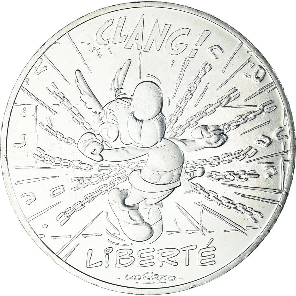 France, 10 Euro, 2015, Monnaie de Paris, Asterix - Liberté, MS(64), Silver