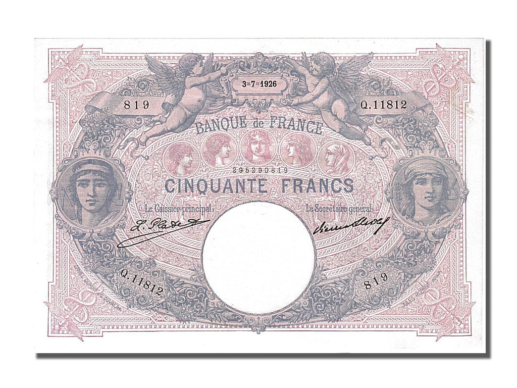 Banknote, France, 50 Francs, 50 F 1889-1927 ''Bleu et Rose'', 1926, 1926-07-03