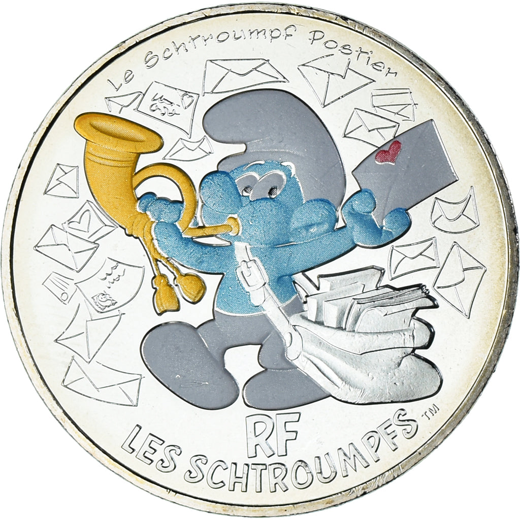 France, 10 Euro, Le Schtroumpf Postier (1/20), 2020, Monnaie de Paris, FDC