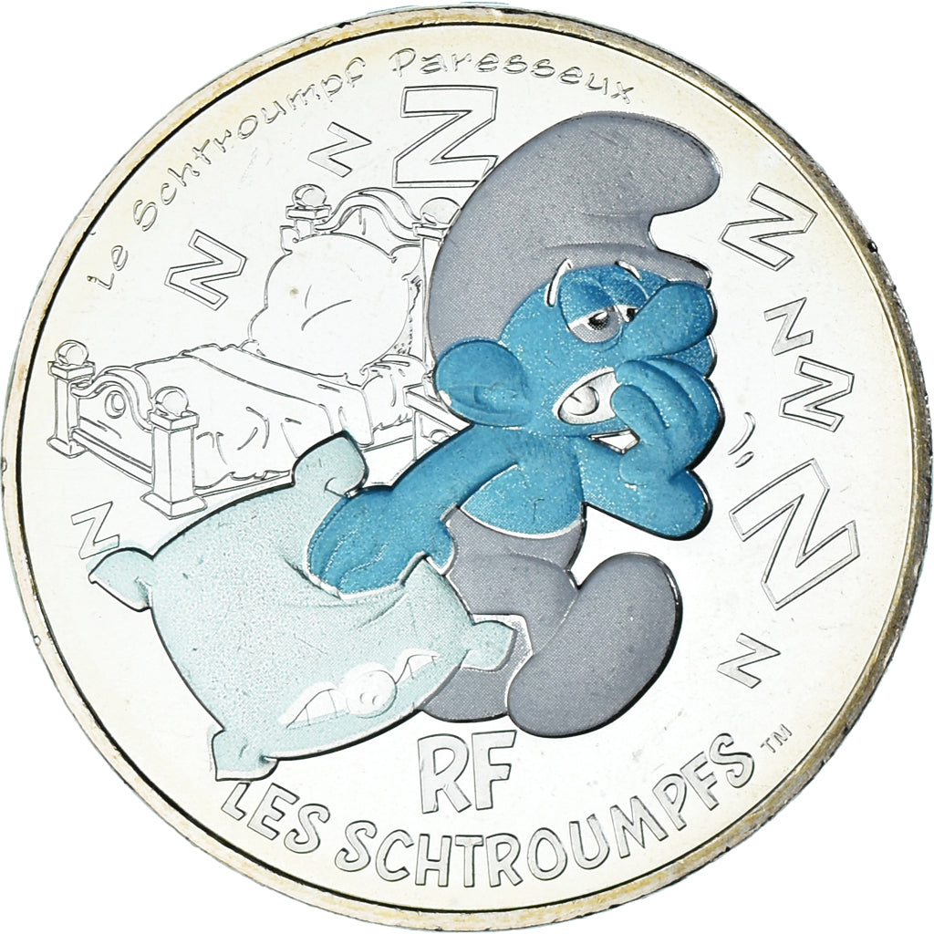 France, 10 Euro, Le Schtroumpf Paresseux (3/20), 2020, Monnaie de Paris