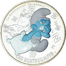 France, 10 Euro, Le Schtroumpf Paresseux (3/20), 2020, Monnaie de Paris