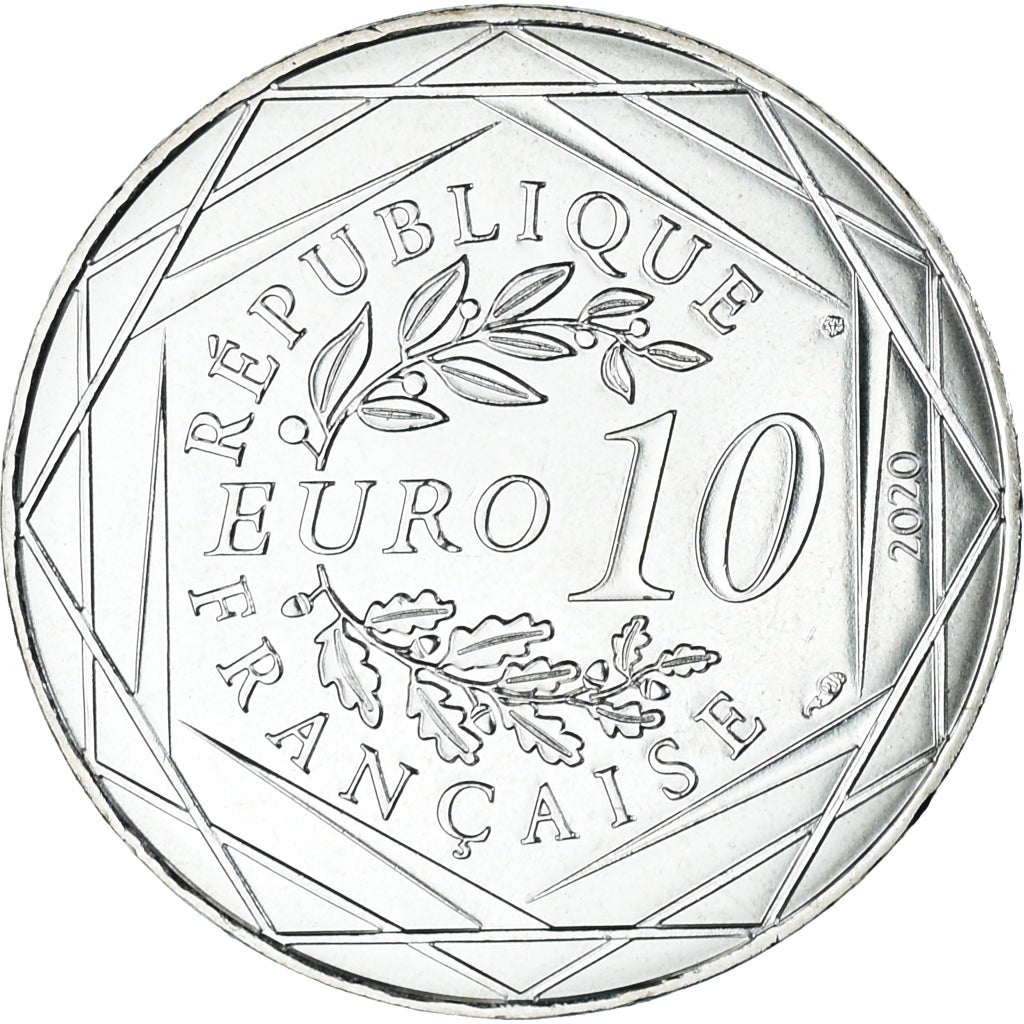 France, 10 Euro, Le Schtroumpf Poète (10/20), 2020, FDC, Argent