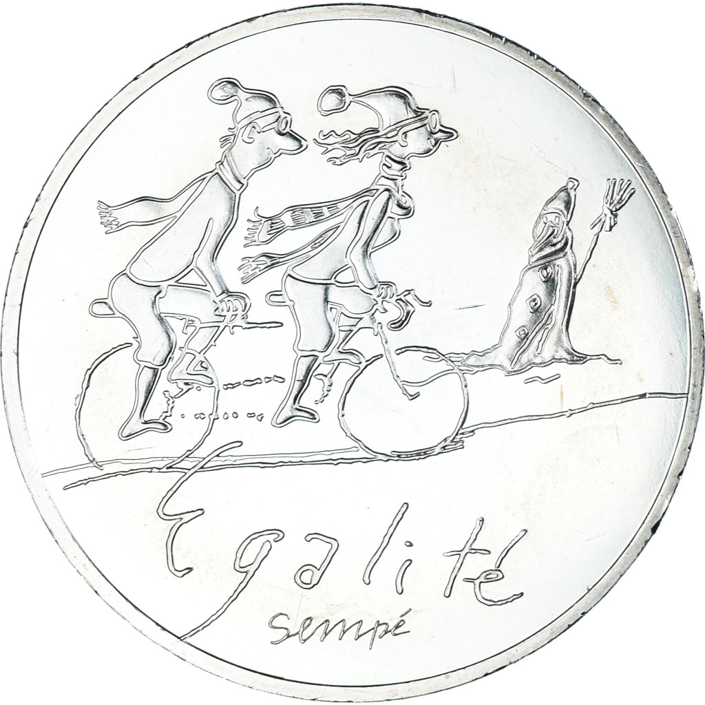 Frankrijk, 10 Euro, 2014, Monnaie de Paris, Sempé Égalité Hiver, FDC, Zilver
