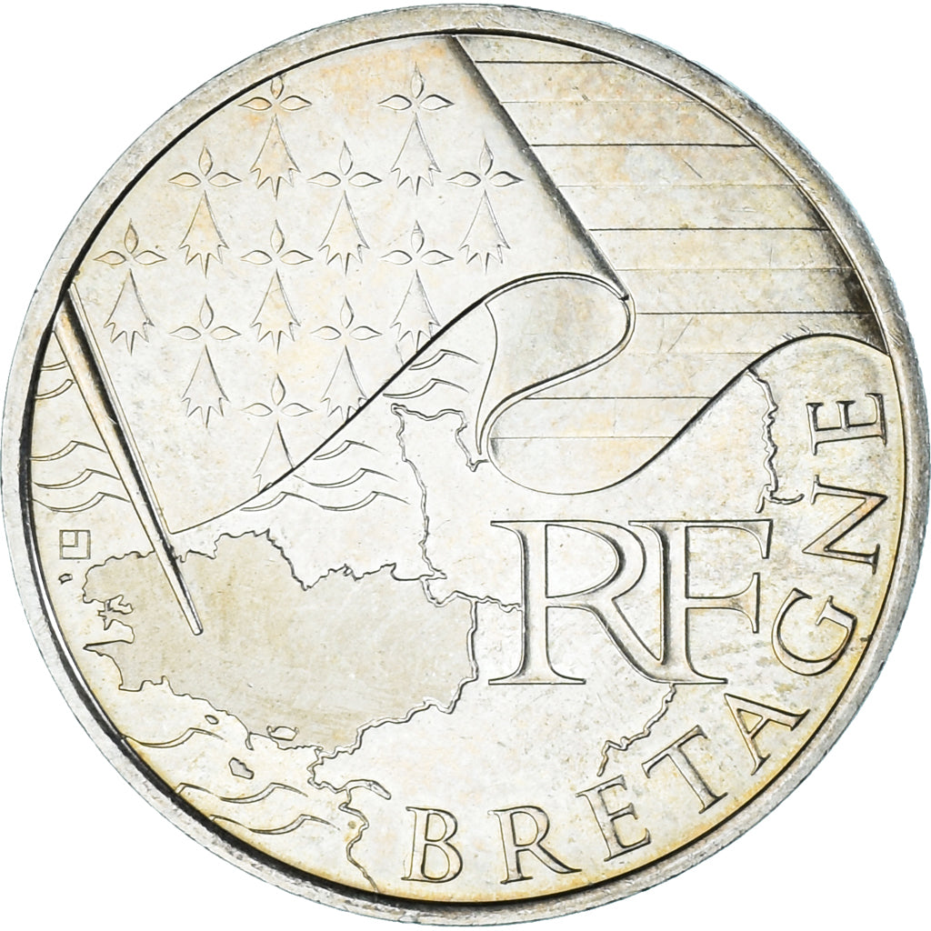 Francia, 10 Euro, Euros des régions, 2010, Monnaie de Paris, Bretagne, SC