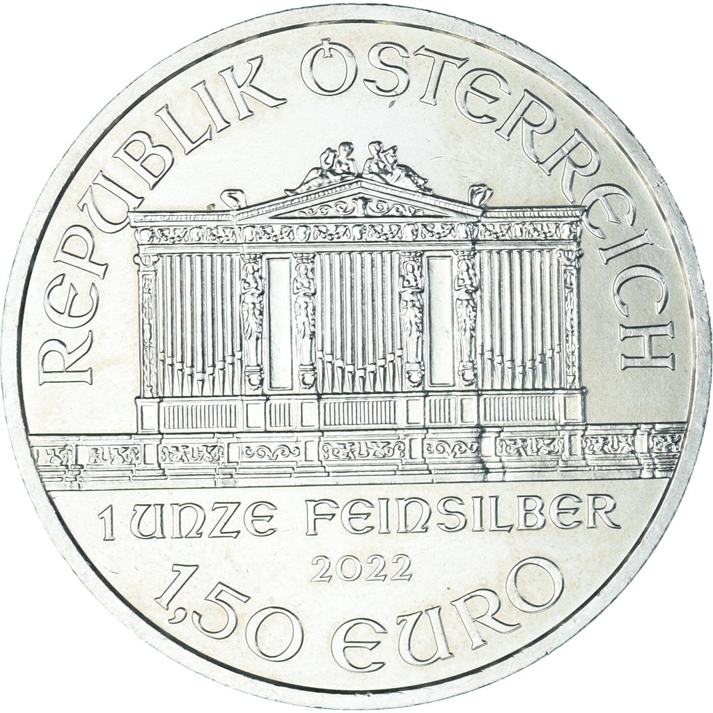 Coin, Austria, Philharmonic Orchestra, 1-1/2 Euro, 2022, 1 Oz SILVER, MS(64)