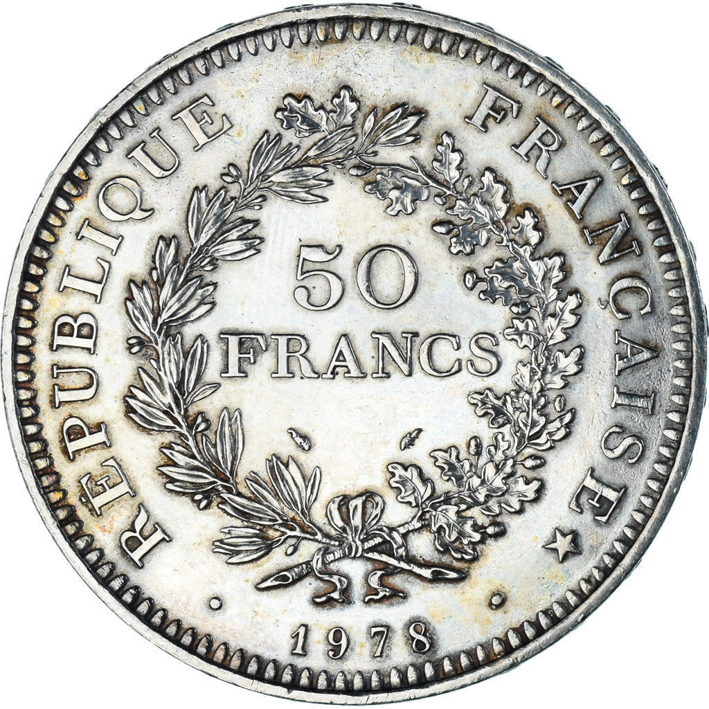 Coin, France, Hercule, 50 Francs, 1978, Paris, MS(60-62), Silver, KM:941.1