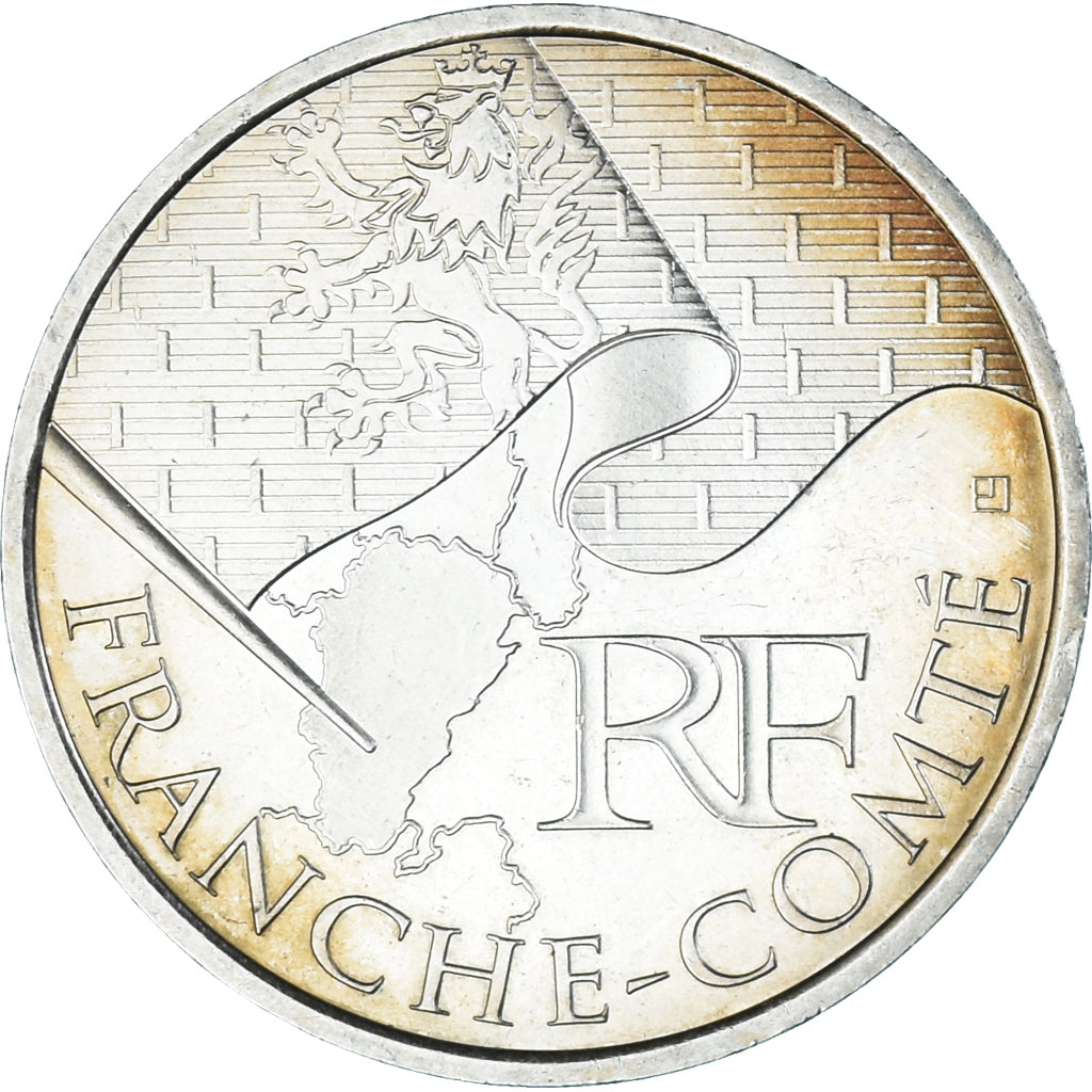 France, 10 Euro, Euros des régions, 2010, Paris, Franche-Comté, SPL+, Argent