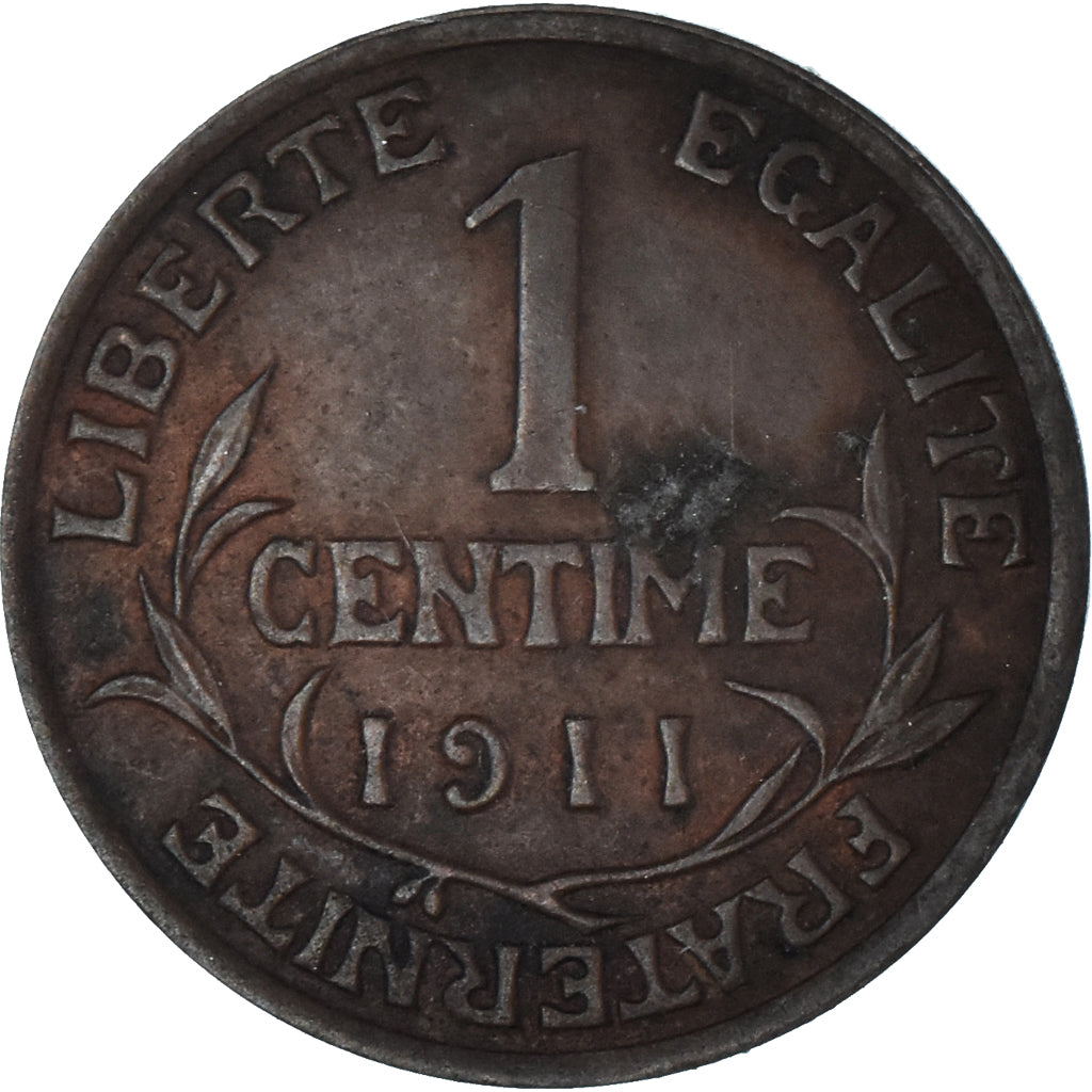 Moneta, Francia, Dupuis, Centime, 1911, Paris, MB+, Bronzo, KM:840
